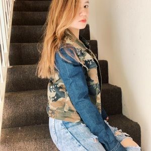 Camo denim jacket